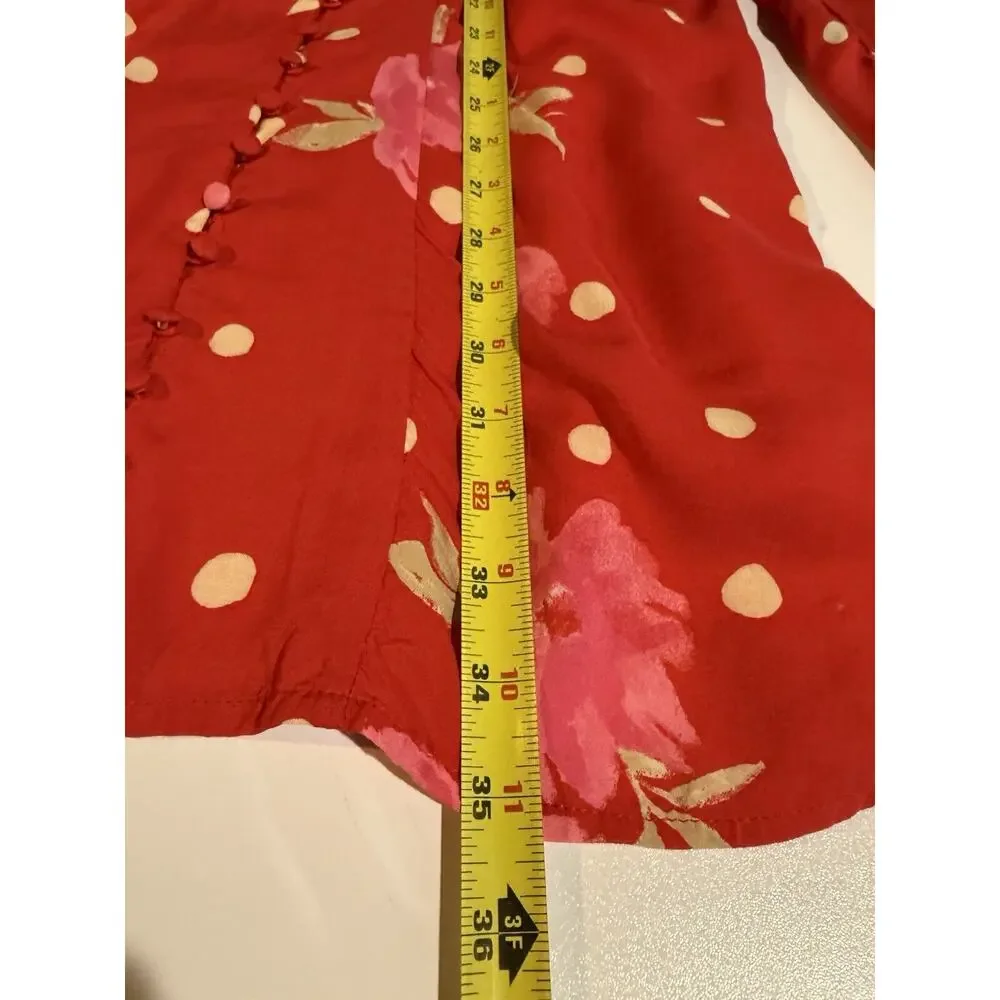 Free People Women's Sz M Strawberry Combo Floral Date Night Mini Dress Feminine